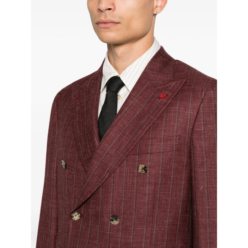 Isaia Red Suits - Double  Breasted Suits Men ISAIA