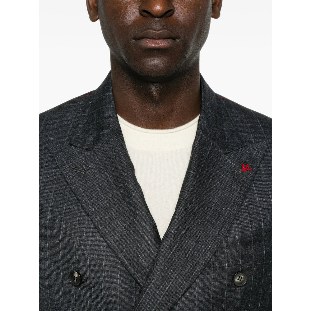Isaia Grey Suits - Double  Breasted Suits Men ISAIA