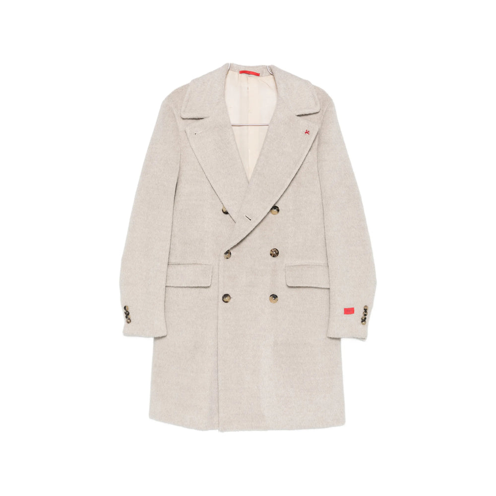Isaia Neutrals Coats - Double Breasted Coats Men ISAIA