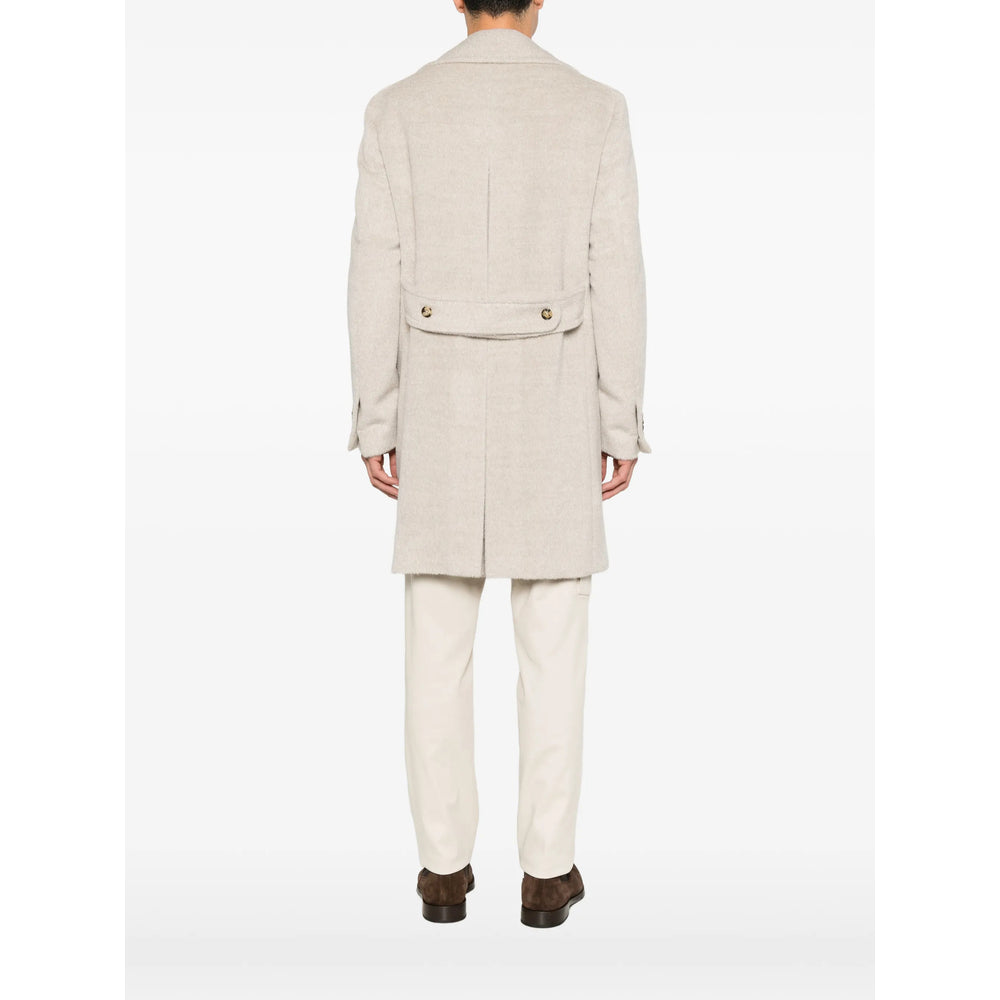 Isaia Neutrals Coats - Double Breasted Coats Men ISAIA