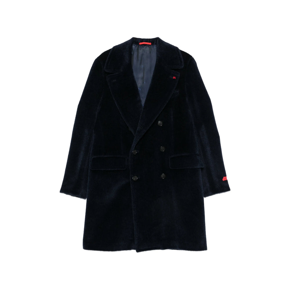 Isaia Blue Coats - Double Breasted Coats Men ISAIA