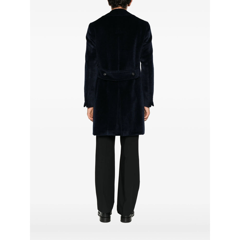 Isaia Blue Coats - Double Breasted Coats Men ISAIA