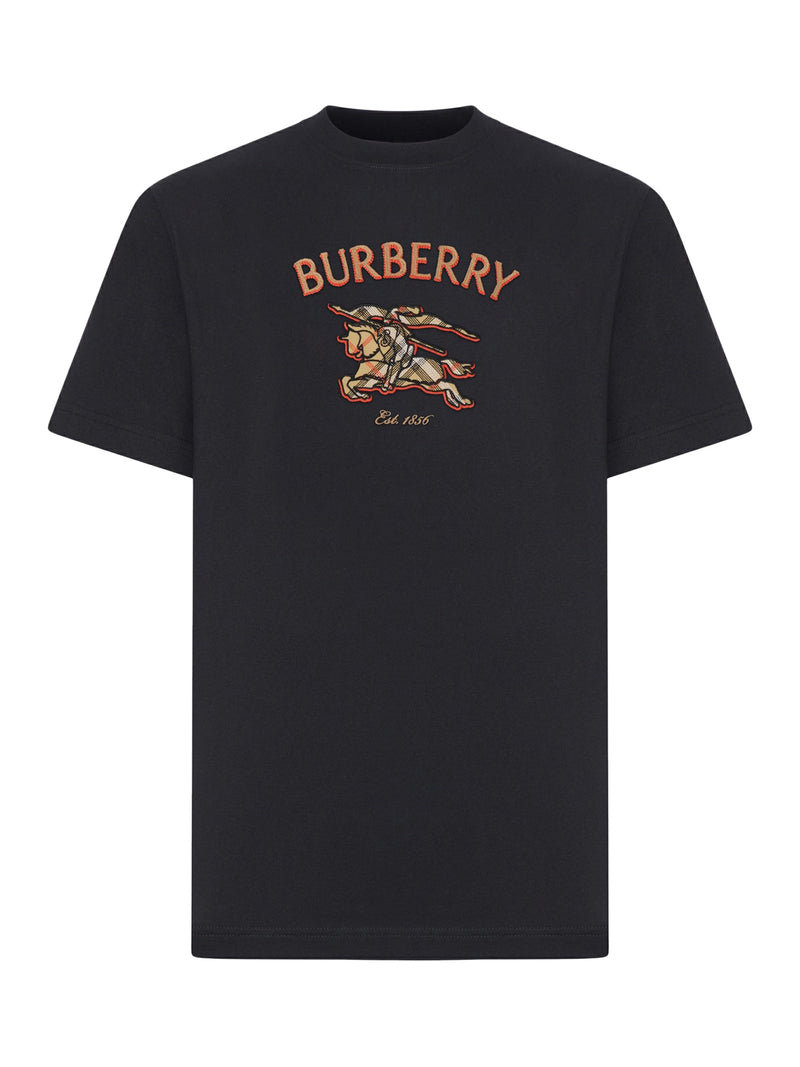 Burberry Men Cotton T-Shirt With Knight Check BURBERRY