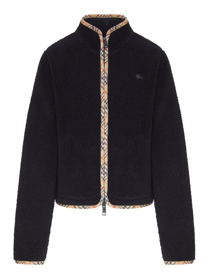 Burberry Women Black Teddy Fleece Jacket BURBERRY