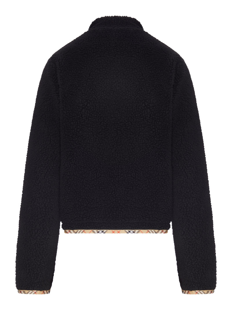Burberry Women Black Teddy Fleece Jacket BURBERRY