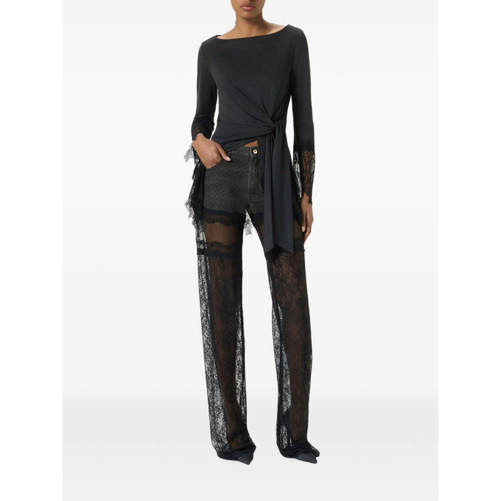 Blumarine Black Trousers - Straight Trousers Women BLUMARINE