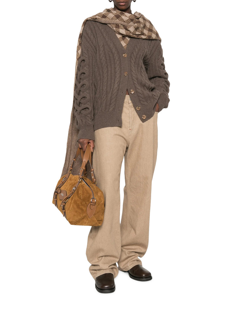 Etro Women Cable Knit Cardigan With Curly Sleeves ETRO