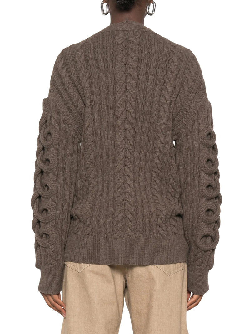 Etro Women Cable Knit Cardigan With Curly Sleeves ETRO