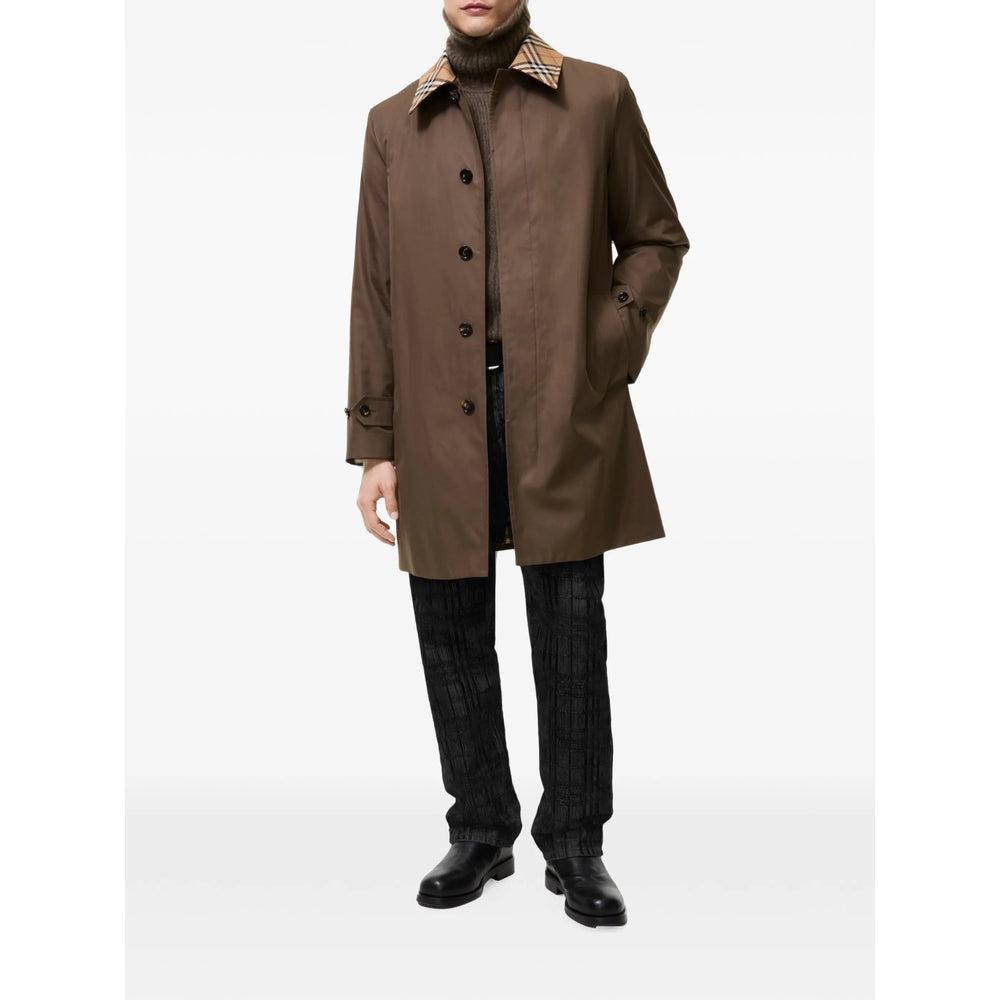 Burberry Brown Coats - Single Breasted Coats Men BURBERRY