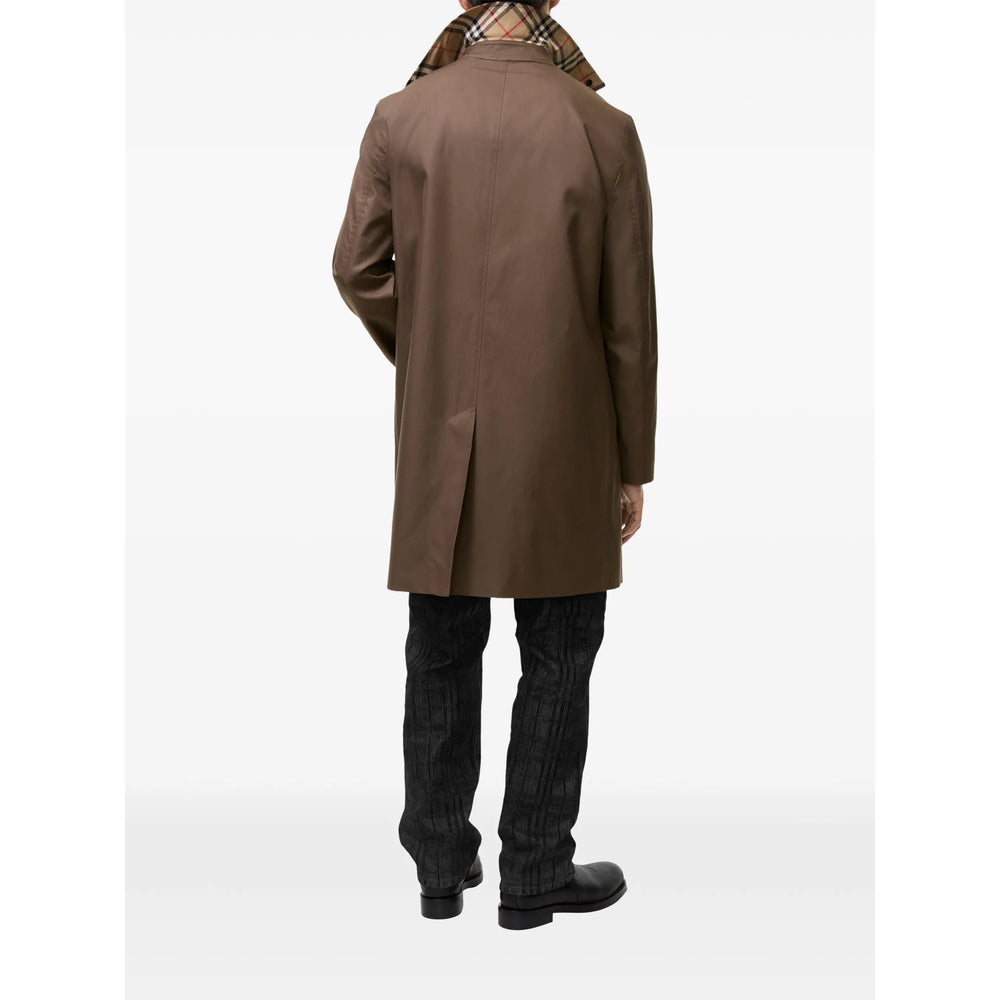 Burberry Brown Coats - Single Breasted Coats Men BURBERRY