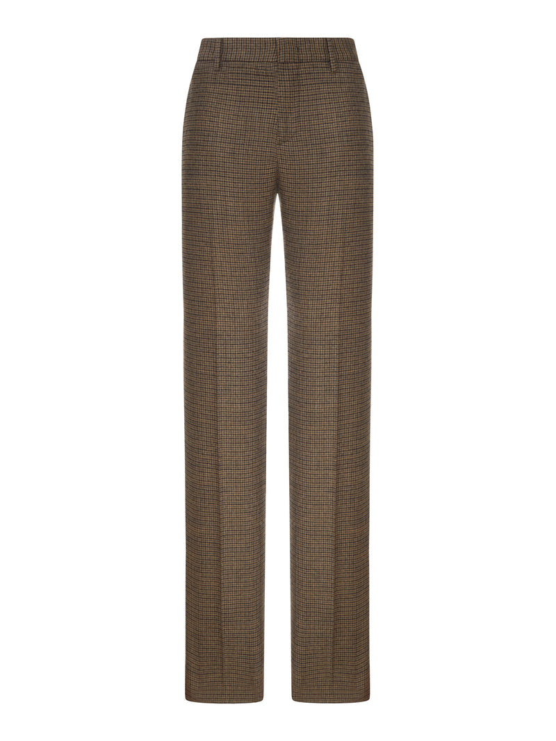 Etro Women Tailored Checked Trousers With Feather Detail ETRO