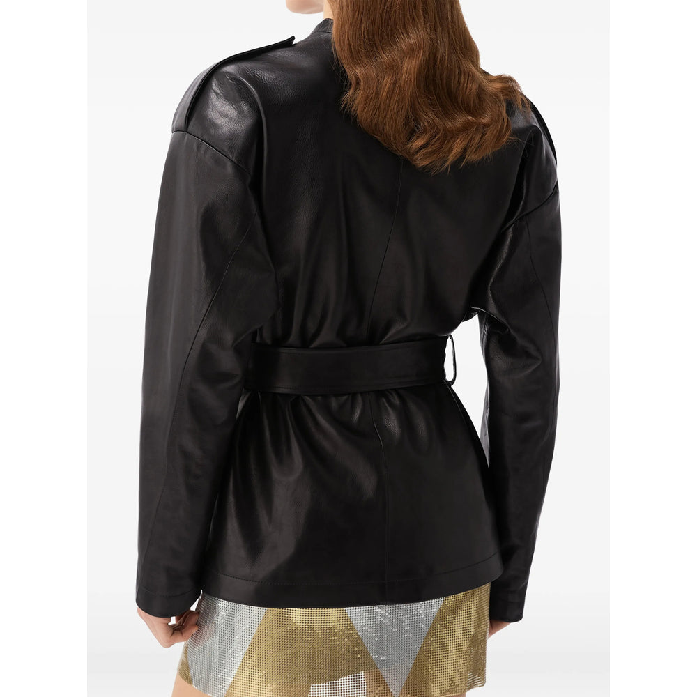 Versace Black Jackets - Leather Jackets Women VERSACE