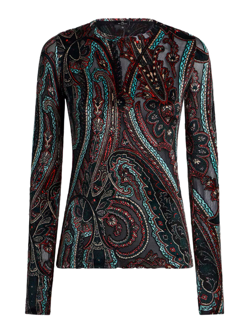 Etro Women Jacquard Chenille Sweater With Paisley Pattern ETRO