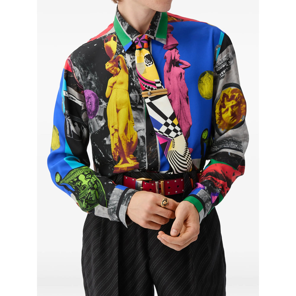 Versace Blue Shirts Men VERSACE