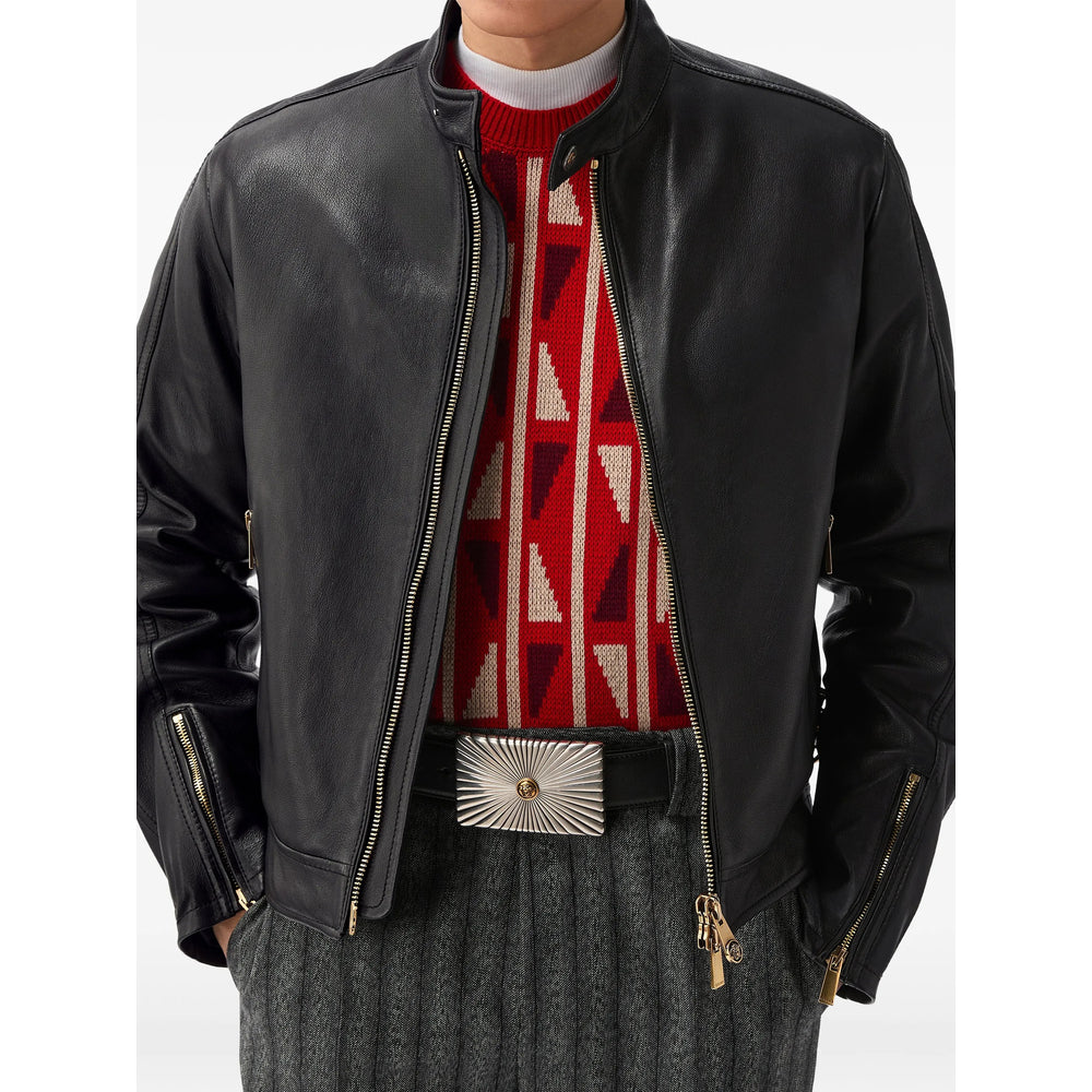 Versace Black Jackets - Leather Jackets Men VERSACE