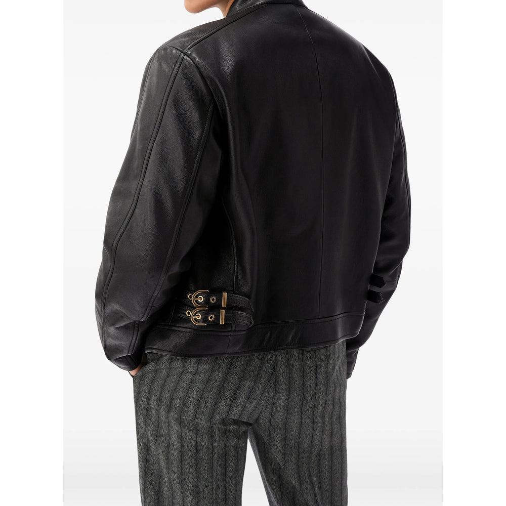 Versace Black Jackets - Leather Jackets Men VERSACE