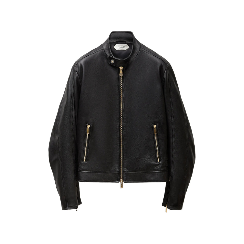 Versace Black Jackets - Leather Jackets Men VERSACE