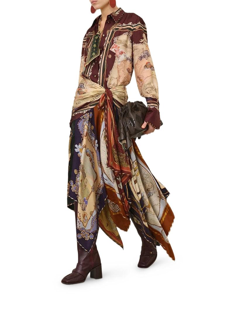 Zimmermann Women Printed Satin Shirt With A Scarf Motif ZIMMERMANN