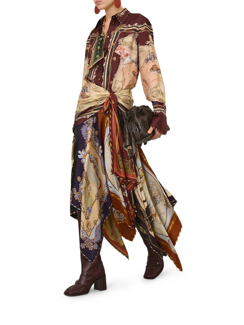 Zimmermann Women Printed Satin Shirt With A Scarf Motif ZIMMERMANN