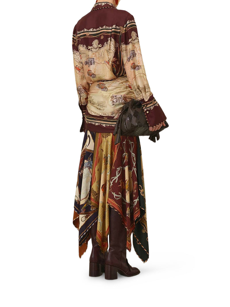 Zimmermann Women Printed Satin Shirt With A Scarf Motif ZIMMERMANN