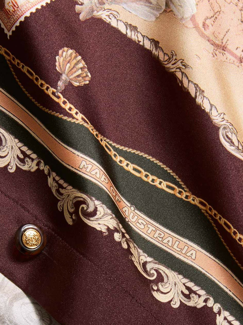 Zimmermann Women Printed Satin Shirt With A Scarf Motif ZIMMERMANN