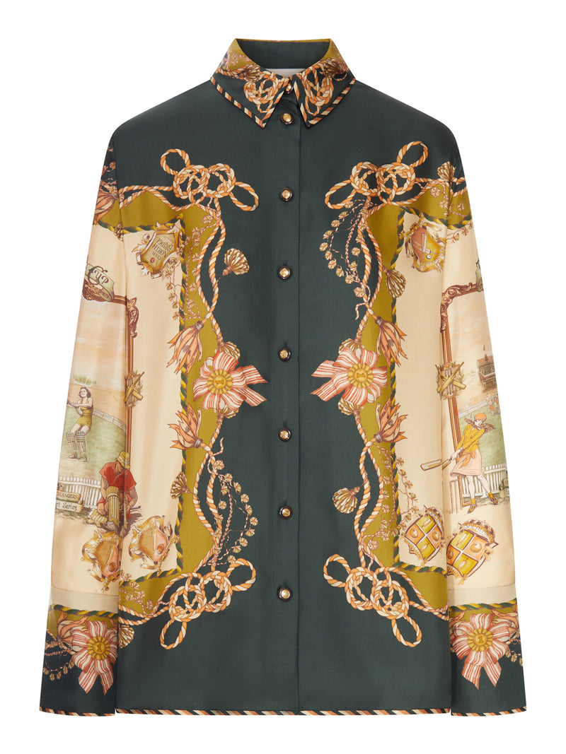 Zimmermann Women Printed Satin Shirt With A Scarf Motif ZIMMERMANN