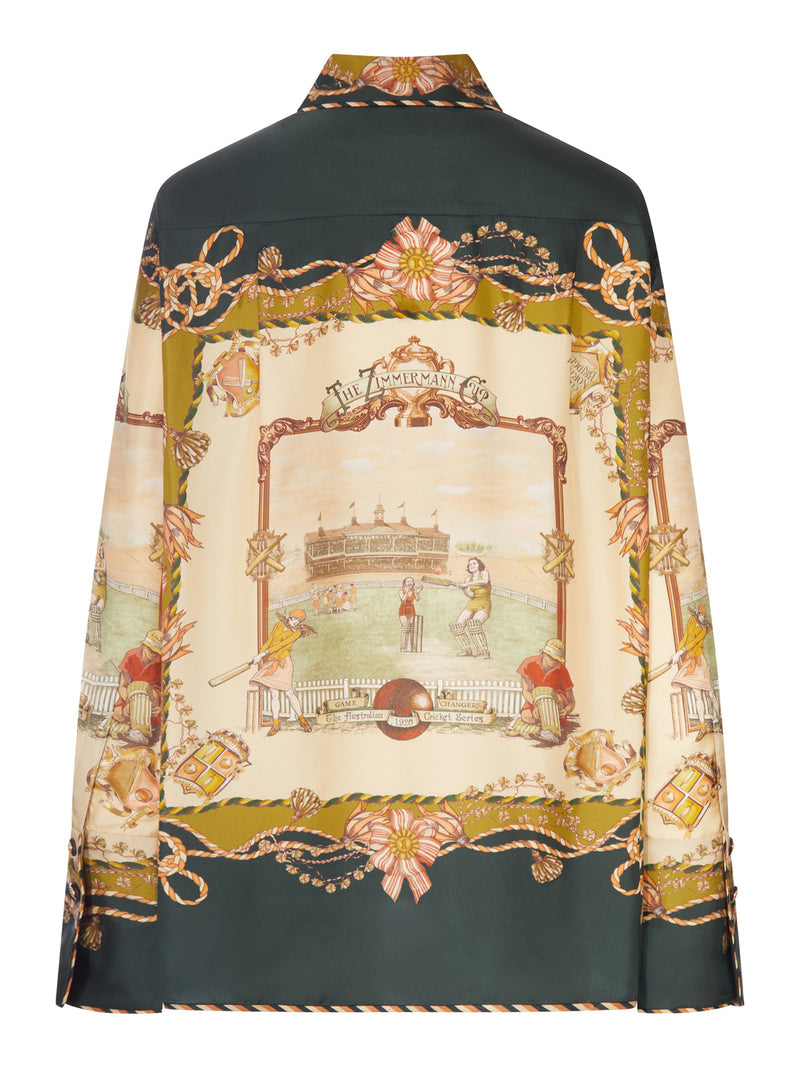 Zimmermann Women Printed Satin Shirt With A Scarf Motif ZIMMERMANN
