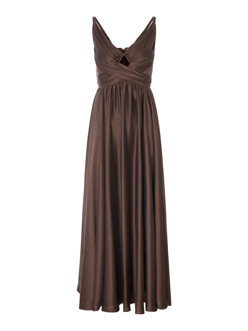 Zimmermann Women Long Silk Dress With Draped Bodice ZIMMERMANN