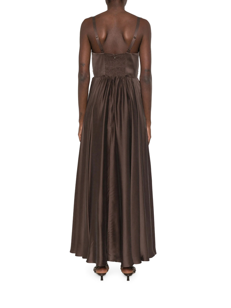 Zimmermann Women Long Silk Dress With Draped Bodice ZIMMERMANN