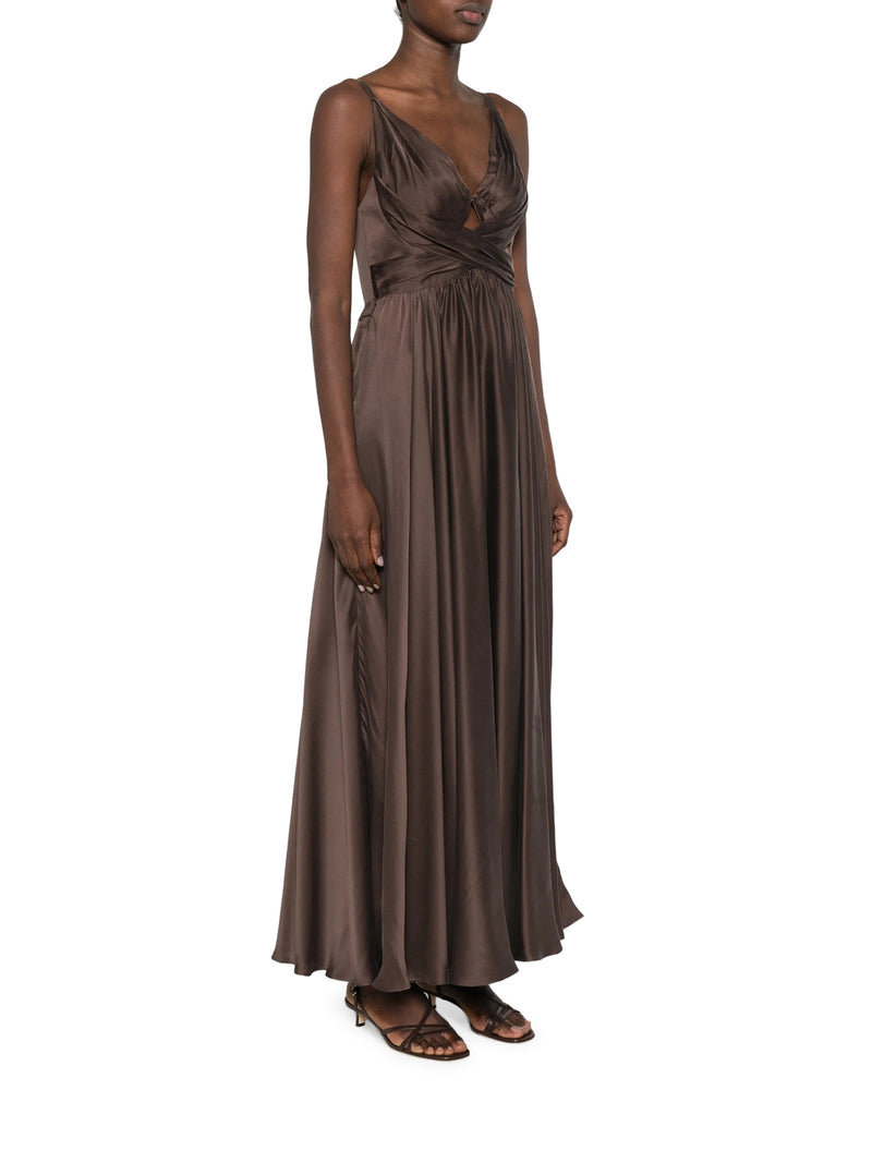 Zimmermann Women Long Silk Dress With Draped Bodice ZIMMERMANN