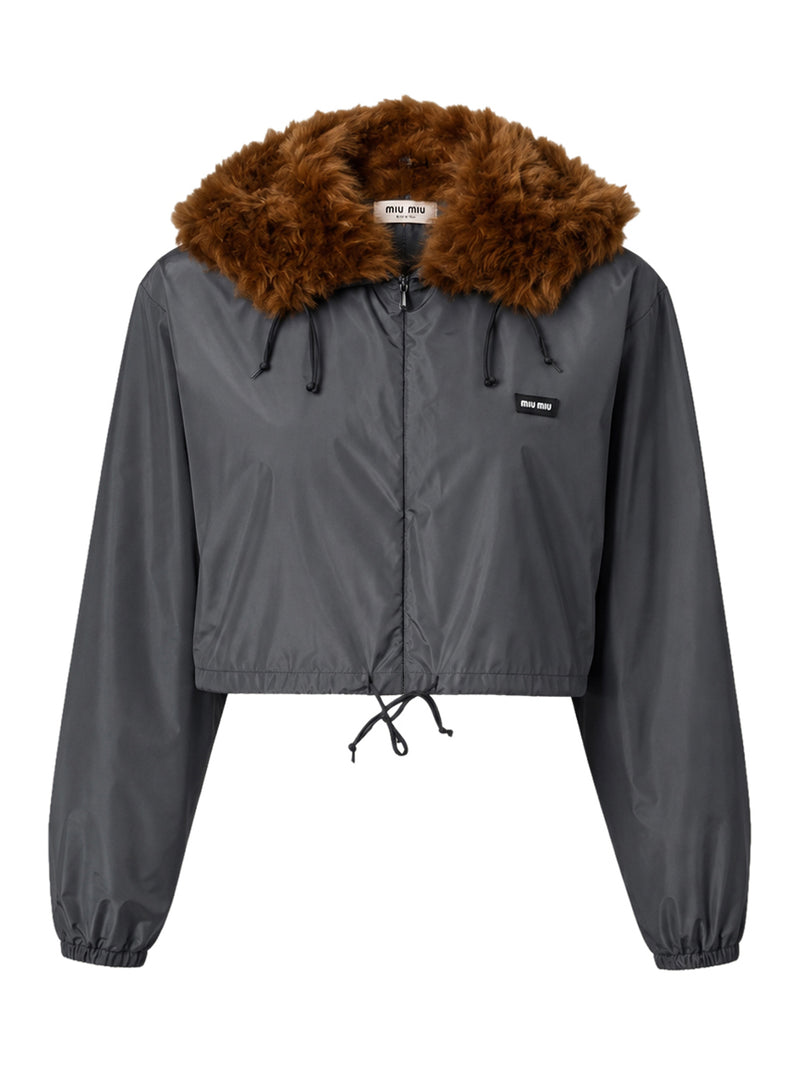 Miu Miu Women Technical Fabric And Shearling Windbreaker MIU MIU