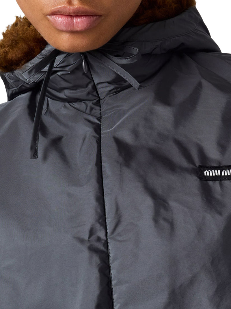 Miu Miu Women Technical Fabric And Shearling Windbreaker MIU MIU