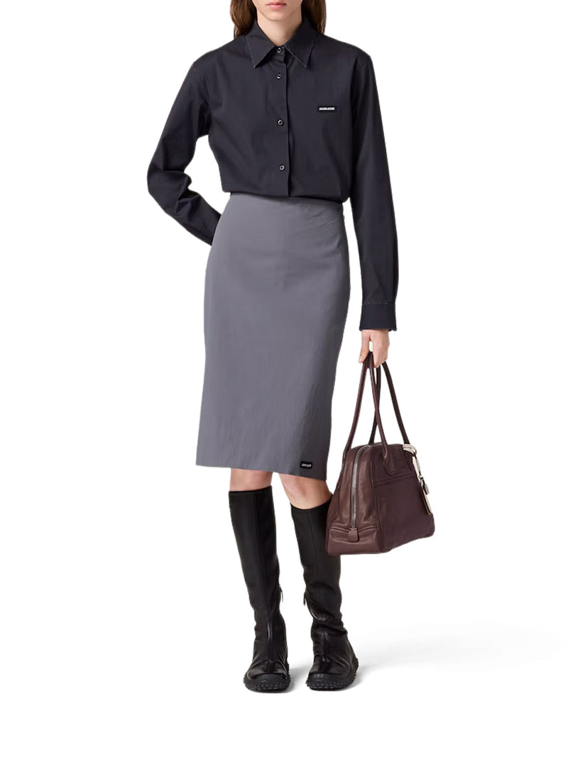 Miu Miu Women Stretch Poplin Skirt MIU MIU