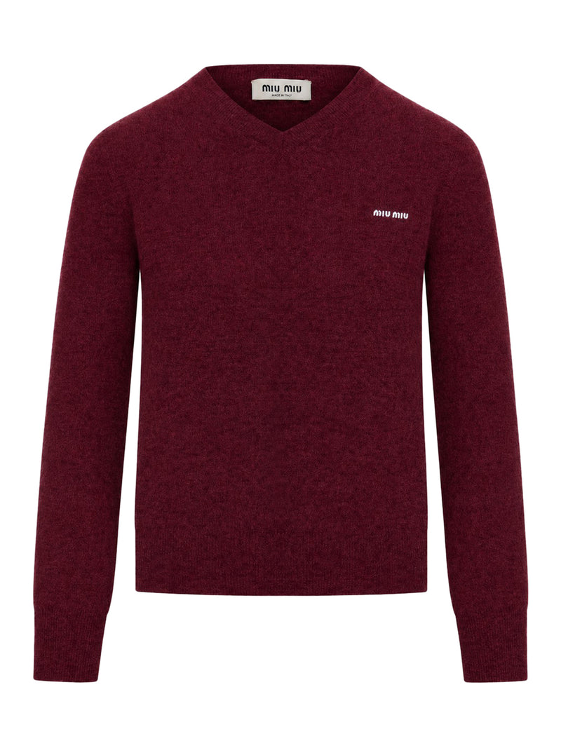 Miu Miu Women V-Neck Wool Sweater MIU MIU