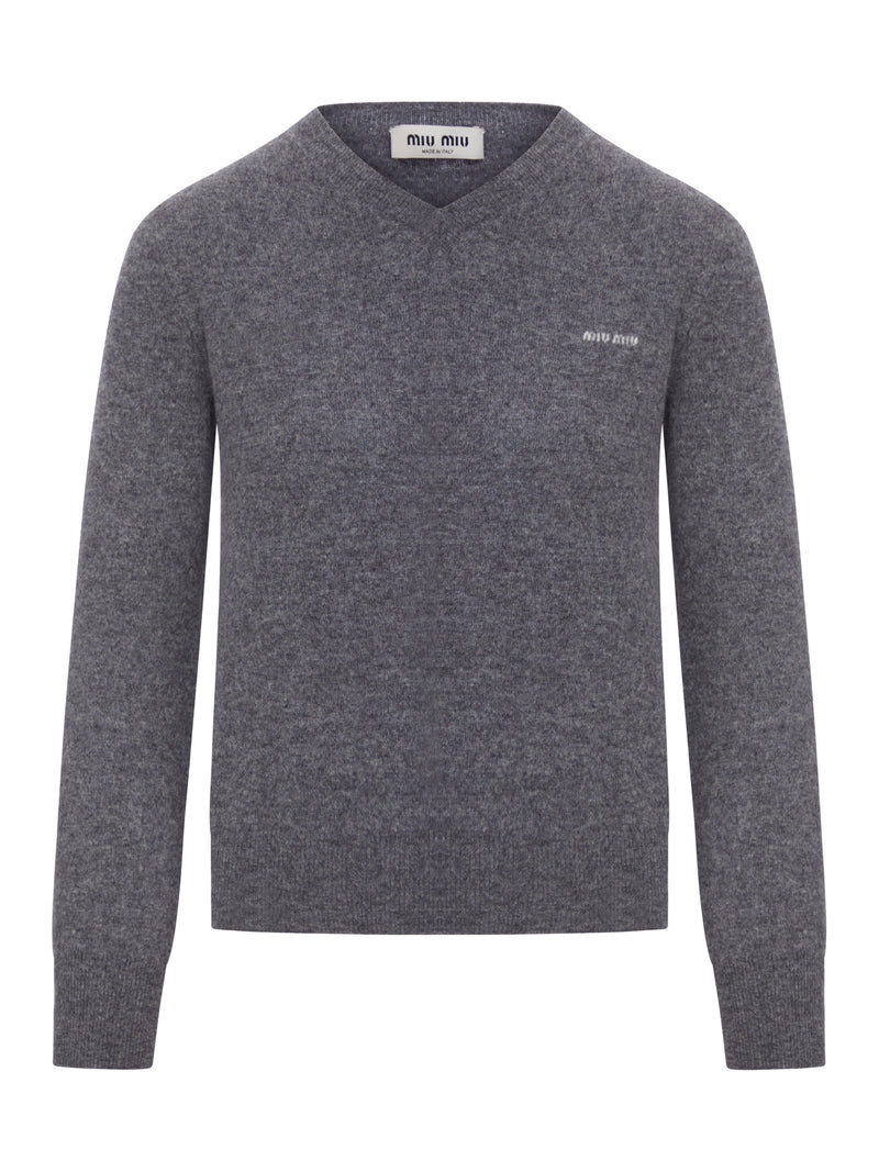 Miu Miu Women V-Neck Wool Sweater MIU MIU