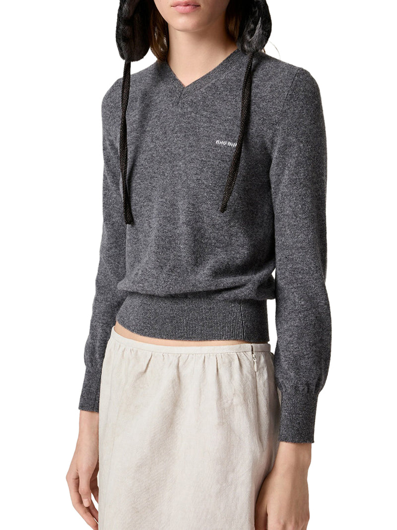 Miu Miu Women V-Neck Wool Sweater MIU MIU