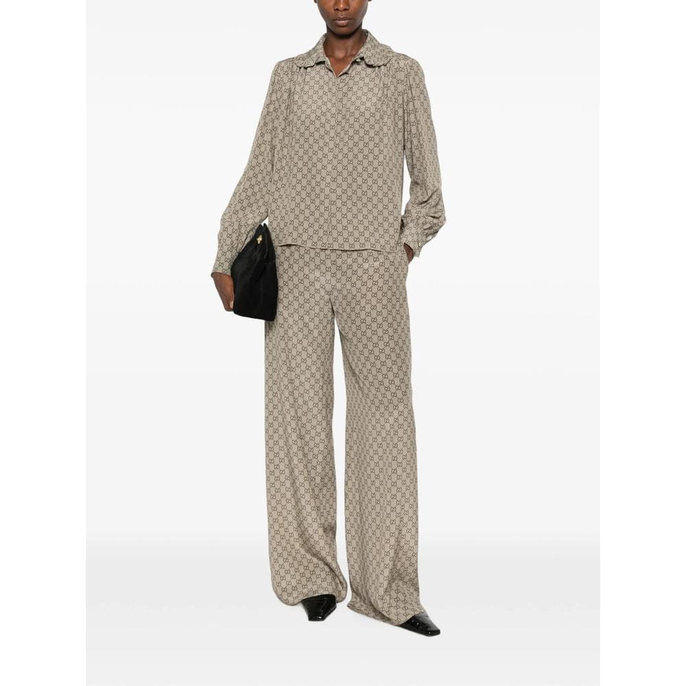 Gucci Neutrals Trousers - Palazzo Pants Women GUCCI