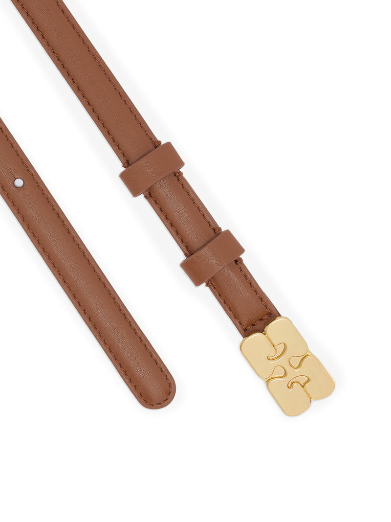 Ganni Women Kat Brown Skinny Belt GANNI