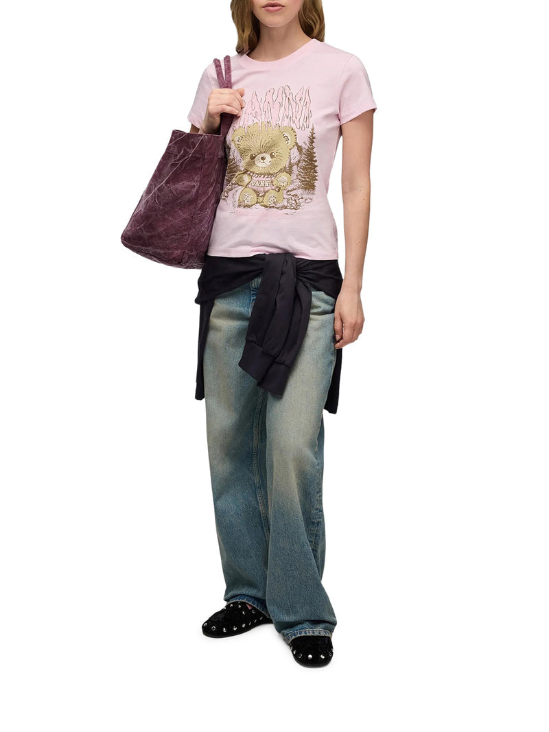 Ganni Women Printed Slim-Fit T-Shirt GANNI