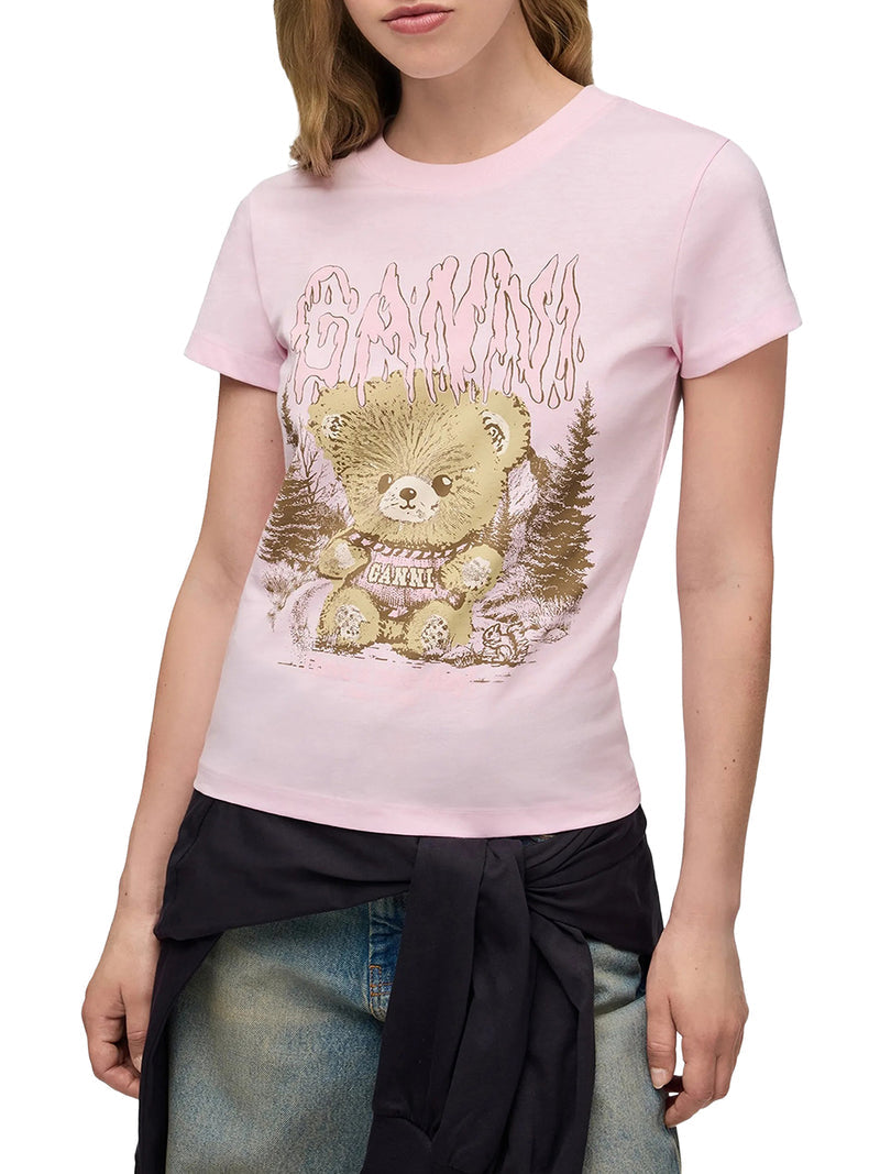 Ganni Women Printed Slim-Fit T-Shirt GANNI