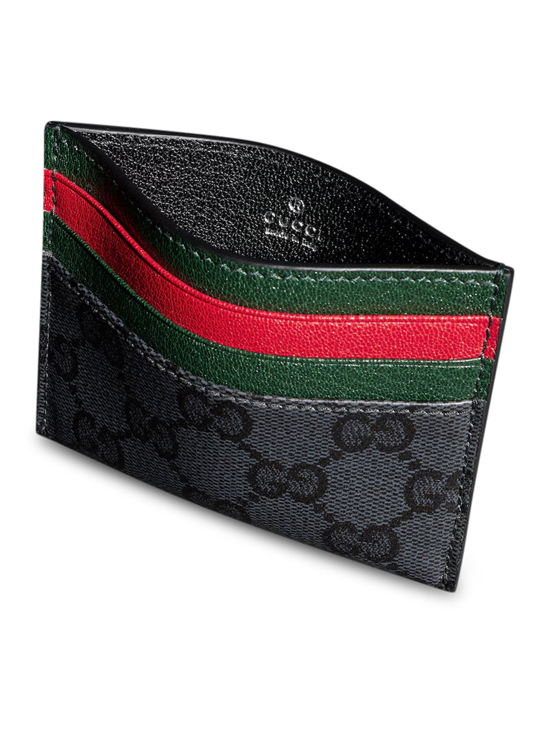 Gucci Men Card Holder With Card Slots And Web Ribbon GUCCI