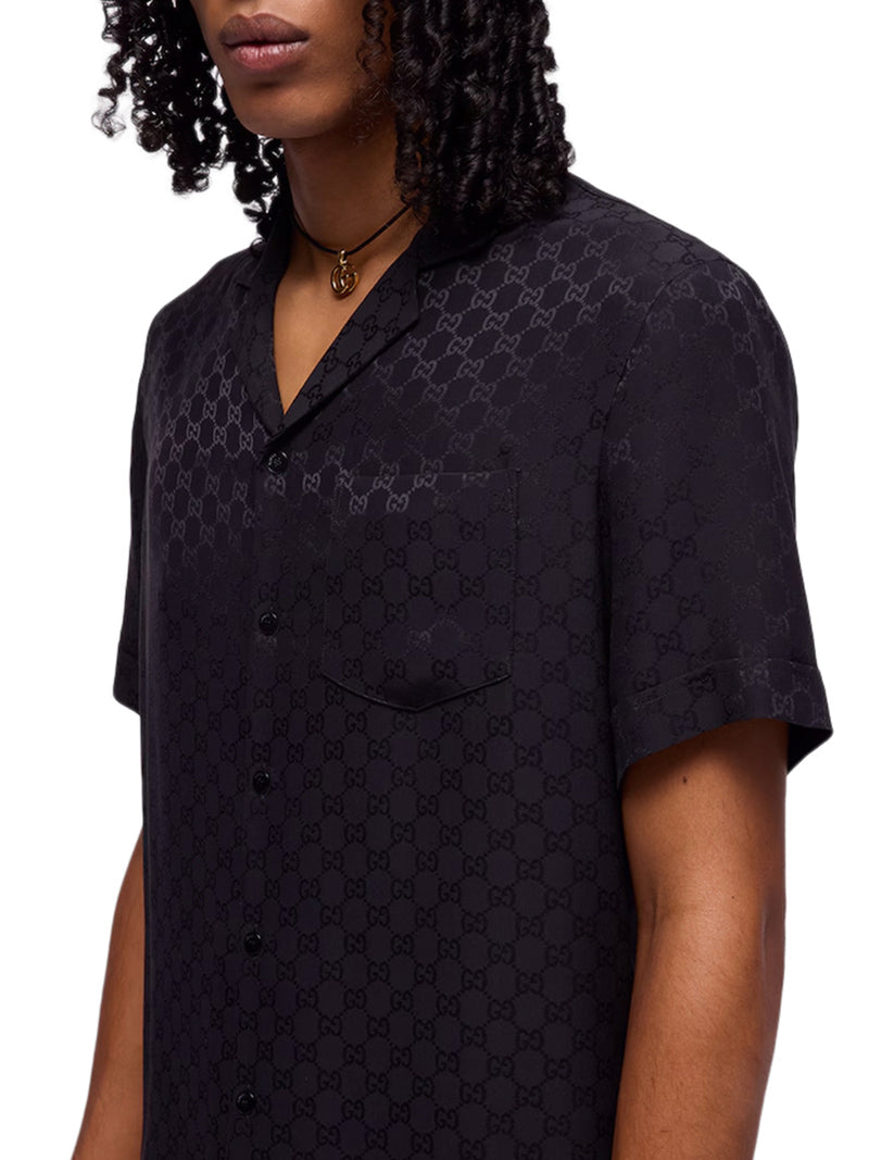 Gucci Men Gg Jacquard Silk Shirt GUCCI