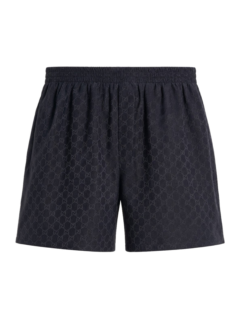 Gucci Men Gg Jacquard Silk Shorts GUCCI