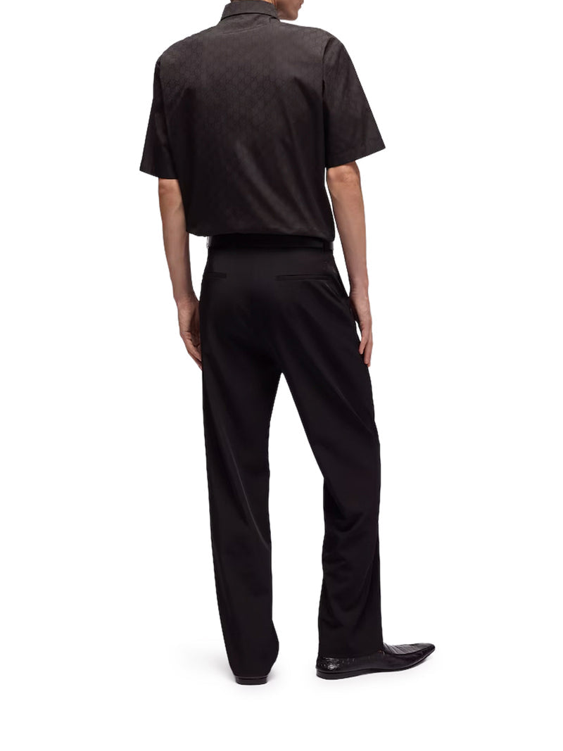 Gucci Men Gg Cotton Poplin Zip Shirt GUCCI