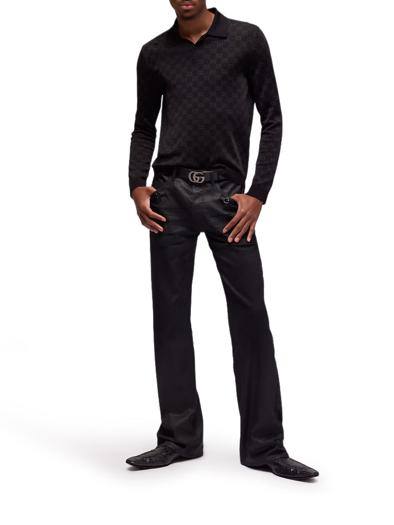 Gucci Men Gg Jacquard Viscose Polo Shirt GUCCI