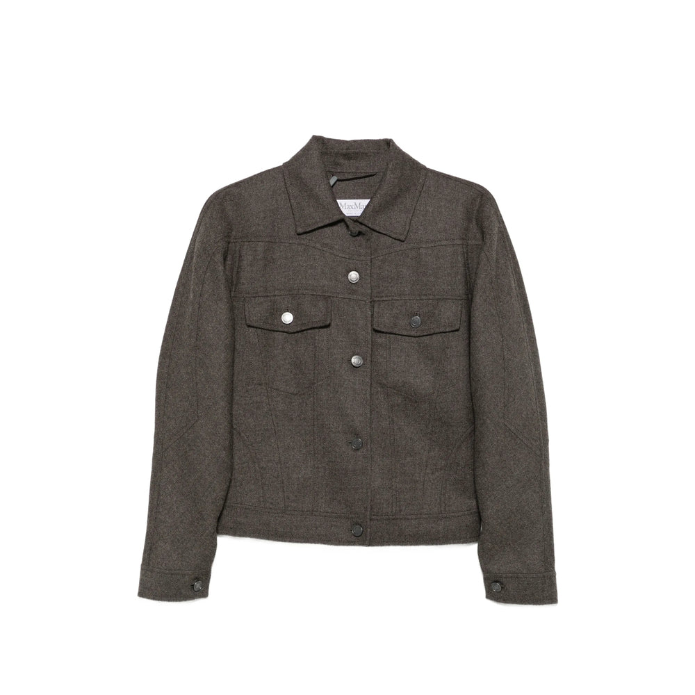 Max Mara Grey Coats - Single Breasted Coats Women MAX MARA