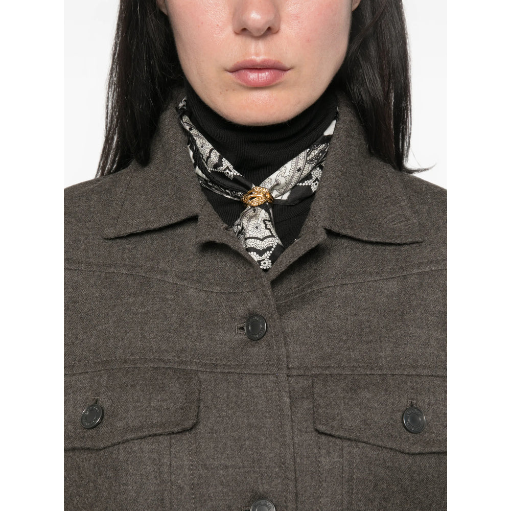Max Mara Grey Coats - Single Breasted Coats Women MAX MARA