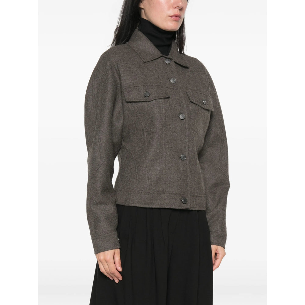 Max Mara Grey Coats - Single Breasted Coats Women MAX MARA