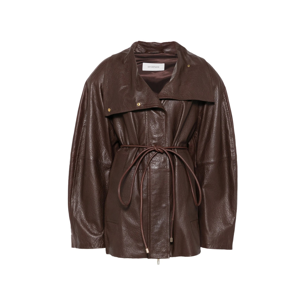Sportmax Brown Jackets - Leather Jackets Women SPORTMAX