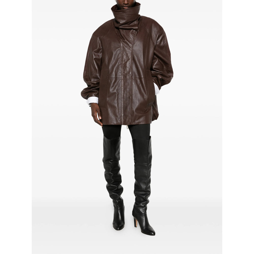 Sportmax Brown Jackets - Leather Jackets Women SPORTMAX